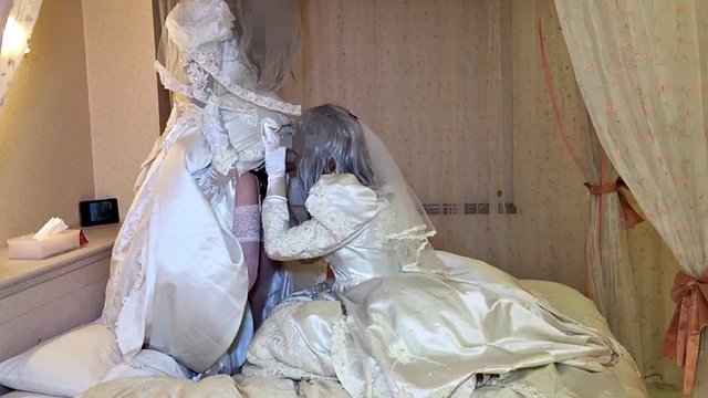 White wedding dress Suck under