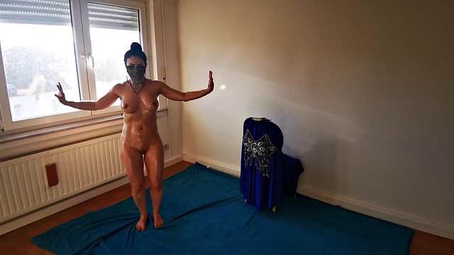 Kitty Dancer's Oiled Sultry Dance and Fingering Tease