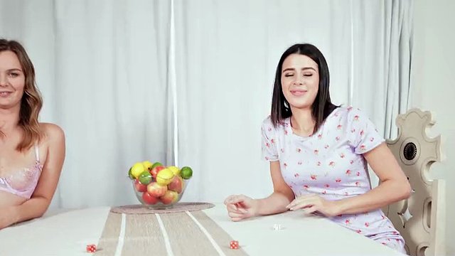 After winning a strip game, she was tied to the bed and made to cum
