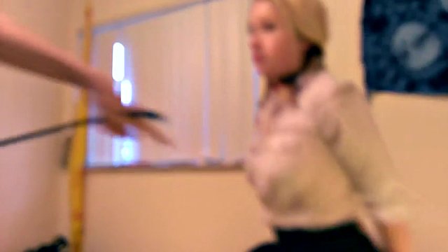 Amateur blonde gets fucked by very sexy stockings
