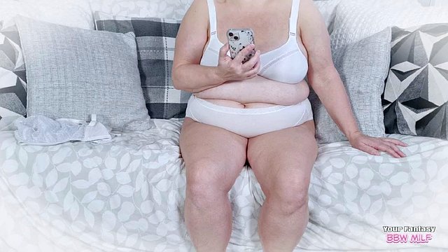Big Soft Mommy Milkers - Cum over my big boobs and tell me how much you liked it (mature bbw milf plump tummy granny bra)
