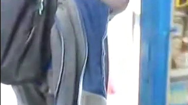 Big ass babe and calves in public in a loose skirt