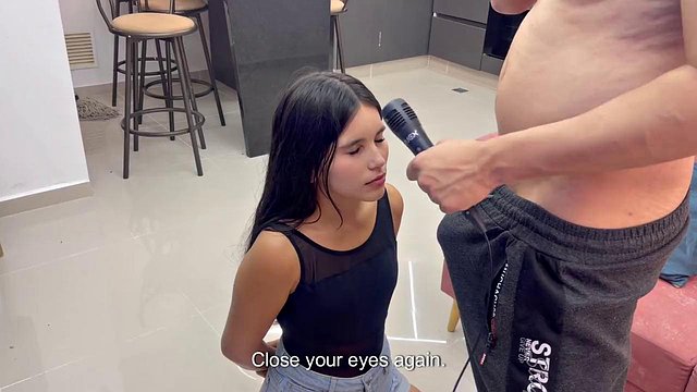 I teach my stepsister how to sing in exchange for my huge cock