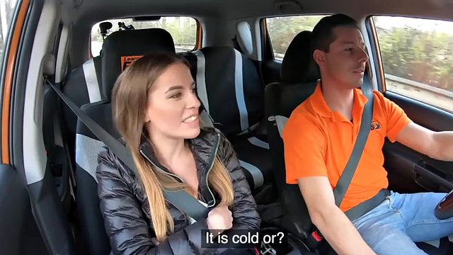 Real driving learner giving roadhead