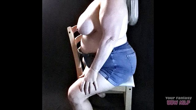 Erotic photoshoot: Milf with big saggy mature tits tastefully filmed while posing for some photos for my Swingers profile