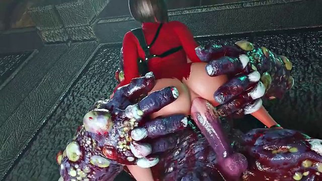 3D busty brunette Rae knullet i rumpa av store kuk monster