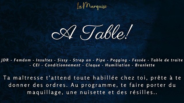 French Dirty Talk | Your Mistress milks you at the table and makes you eat your