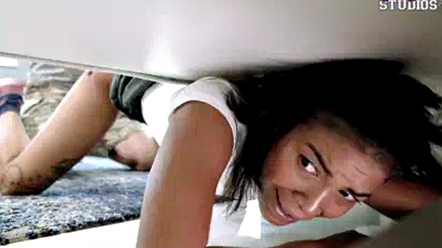 Busty Step Daughter Fucked While Stuck Under the Bed - Maya Farrell