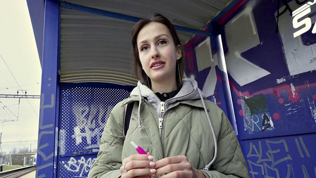Public Agent Train Station smoker gets her tits out to pay the fine