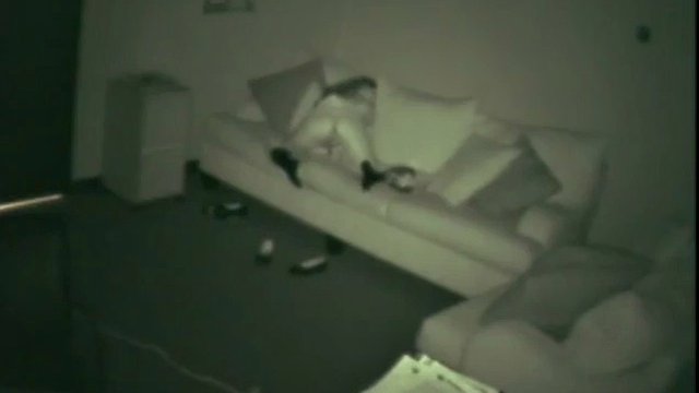 Spy cam babe masturbates on couch