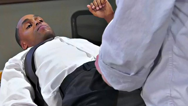 Cocksucked ebony bottom gets banged and fisted by classmate