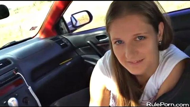 Sucking in a car and fucking outdoors: Blowjob, Big Tits & Hardcore Porn