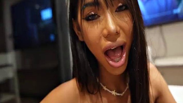 Most Beautiful Thai Ladyboy In The World Blowjob and CIM