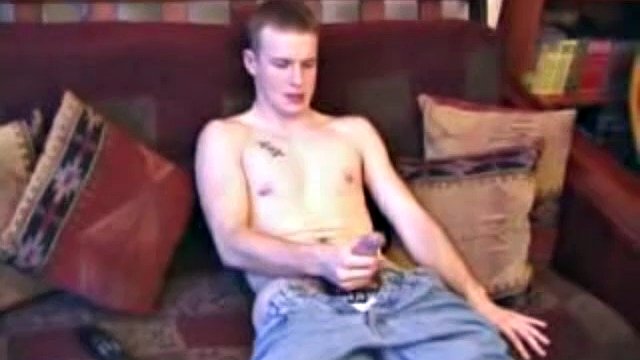 After working a stiff through his pants, Lex Python strips down and strokes his hard cock to a porn video. He oils up his asshole and fingers it before inserting a jelly probe. Lex pounds in several positions, before shoot his load of cum.